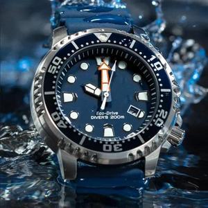 남성용 방수 디자인 스포츠 ECO-DRIVE 시계 실리콘 밴드 쿼츠 손목시계 BN0150 에코 드라이브 시리즈 2024