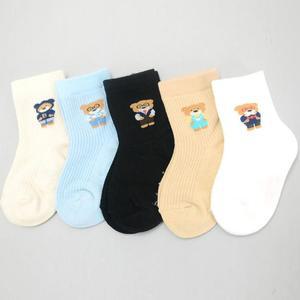 귀여운 곰캐릭터 유아 아동 깜찍한 양말 5족 데일리룩