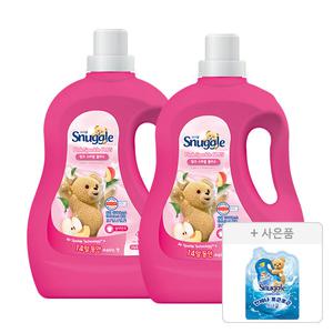 스너글 섬유유연제 핑크 스파클 플러스 용기 4L, 2개 + 증정 (섬유유연제 블루스파클 플러스 100ml, 1개)