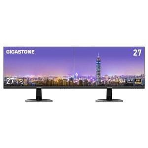 기가스톤 27인치 IPS LED 백라이트 모니터 2팩 75HZ FHD 1920 X 1080, 178 와이드 뷰 프레임리스, 듀얼 모니터, 5MS, 내장 스피커, 아이 케어 기술, 인체공학적 틸트 VESA 마운트, HDMI VGA