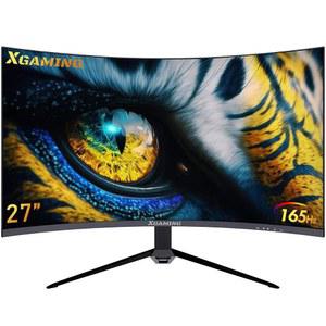 X게이밍 27인치 커브드 모니터 2K 165Hz 1500R, QHD 2560 x 1440p 게이밍 컴퓨터 모니터, 16:9 HDMI 디스플레이, 1ms, 프리싱크, 98% sRGB, 아이케어 HDR PC 화면 내장 스피커, VESA, 틸트 조절 가능