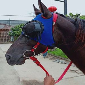 경마 안대 망사 바람막이 빨간색 보호 커버 검정 그물을s 승마 가진 경기 경주마 붉은색