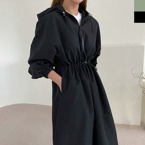 [라일리의류] Rly 여성 봄가을 후드 아노락 롱원피스 1P 데일리 스커트
