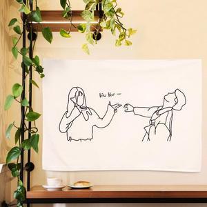 [BZI30IL6_51AJ]인테리어 원단 패브릭 연인 그림 S