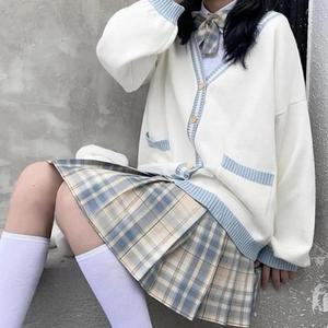 [JHP9SO71_51IB]아이보리 교복조끼 브이넥 니트스웨터 학생