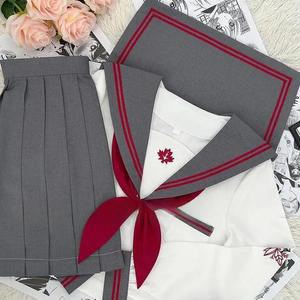 [JHP9SR48_51IB]화이트레드 여자교복 복고 세라복 학생