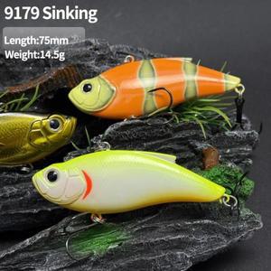 14g 75mm 싱킹 진동 낚시는 Lipless Crankbait 바닷물 트롤링베이스 파이크 인공 미끼 장비유혹