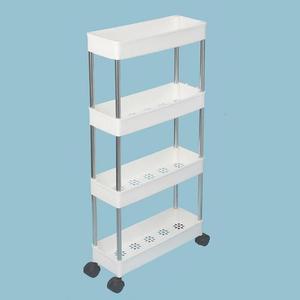 틈새선반(폭14cm) 4단 이동식 (스틸봉) 공간활용