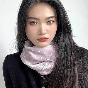 [셀러허브 패션][JHQS89HK_4B]벨벳 퍼플 겨울 도트 넥워머 골프 기모 여성