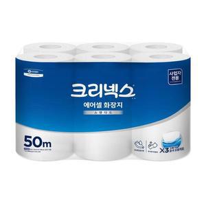 [JHQRNLLB_4B]크리넥스 두루마리휴지 에어셀 50M 12롤x6백