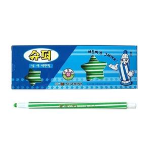 (연두 낱색 색연필 슈퍼 채점펜 지구 12자루)