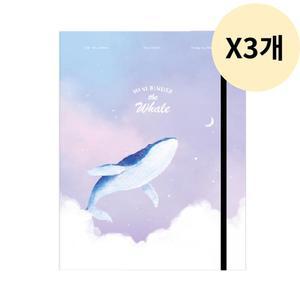 핑크풋 고래 미니 바인더 노트 3공 다이어리 X3개
