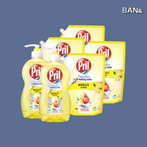 [기타] 프릴 주방세제 베이킹소다 퓨어레몬 750ml 2개+1L 4개
