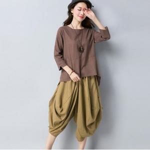 할렘바지 항아리바지 배기 언발블라우스 F6012-7012