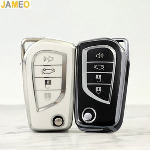 차키케이스 TPU 자동차 키 케이스 커버 도요타 힐럭스 코롤라 어벤시스 프라도 포츄너 RAV4 CHR 쉘 액세서리 2 3 4 버튼