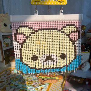 리락쿠마 비즈발 DIY 키트 만들기 커튼 완제품 곰돌이 캐릭터 굿즈