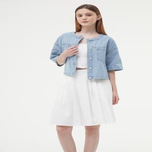 [플라스틱아일랜드]박스핏 크롭데님자켓 PQ2DJ461