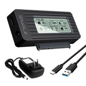 UTHAI USB 3.1 하드 드라이브 케이스 2.5/3.5인치 어댑터 지능형 디지털 디스플레이 전원 공급 장치가 있는