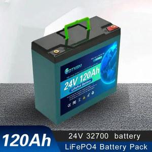 오네이 해양 100AH 120A 그리드 24V LIFEPO4 BMS 충전식 내장 오프 32700 RV 육로 인산염
