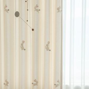 프리미엄 키즈커튼 아이방 꿈꾸는토끼 봉봉패치 항균 발수 사계절커튼 아일렛형 2color