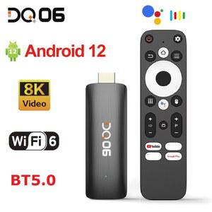 크롬캐스트 DQ06 ATV 미니 TV 스틱 Android12 Allwinner H618 쿼드 코어 Cortex A53 지원 8K 비디오 4K Wifi6 BT 음성 원격 스마트 박스