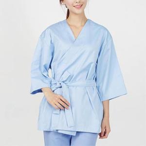 병원 건강검진센터 엑스레이 검진용 검사용 가운 까운 하늘색 핑크색