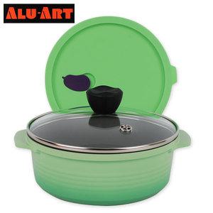 ALUART 렌지포트 18CM 직화냄비 전자렌지냄비 세락믹코팅 양수냄비 냉장고보관용기 뚝배기