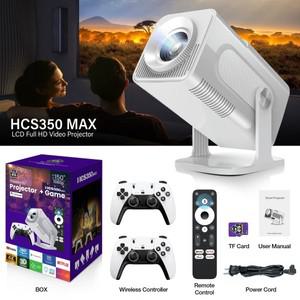 미니 HCS350MAX 휴대용 HD 비디오 레트로 게임 콘솔 10000 안드로이드 11 LCD Proyector Wifi 무선 패드 홈