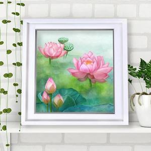 연꽃그림액자모던 풍수그림 돈들어오는 꽃그림 30W액자7
