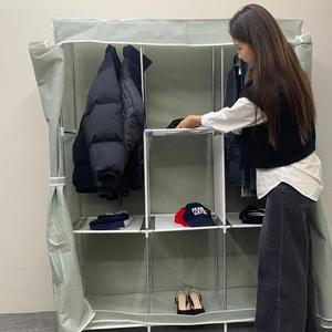 [라일리] Rly 비키니옷장 3단 시스템행거 그레이 비키니장 간이옷장