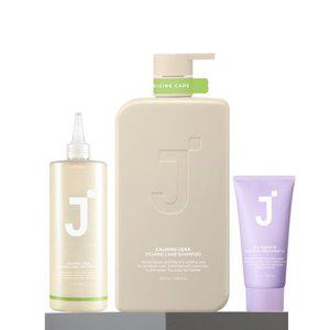 [제이숲]카밍세라 가려운두피 샴푸 1000ml + 헤어식초 500ml (실크케라틴 트리트먼트2X 50ml 기획구성)