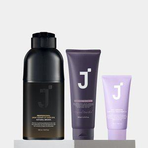 [제이숲]새치염색 내추럴브라운300ml+헤어팩 트리트먼트 200ml(실크케라틴 트리트먼트2X 50ml 기획구성)
