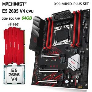 MACHINIST 마더보드 세트, LGA 2011-3 키트, Xeon E5 2695 V4 CPU, 4X16G = 64GB DDR4 ECC RAM 메모리, Nvm