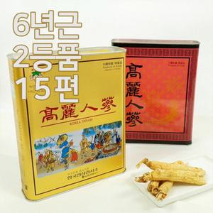 6년근 2등품 백삼 15편 고려인삼 말린인삼 인삼차