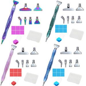 송진 다이아몬드 페인팅 펜, 친환경 합금 교체 펜 헤드, 멀티 플레이서, 크리스탈 포인트 드릴 펜, 네일 아트 도구, 1 세트