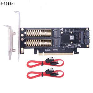 M2 NVMe SSD NGFF-PCIE 3.0 X16 어댑터 M 키 B mSATA PCI Express M.2 NVME SATA 3 인 1 컨버터 라이저