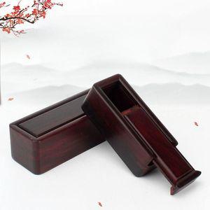 고급 마호가니 도장 인감도장 원목 케이스 소형 보관함 휴대용 빈티지 나무