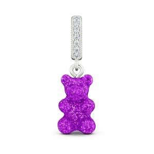 [크리스탈헤이즈] NOSTALGIA BEAR-MAGENTA-PAVE CONNECTOR SILVER 여성 참