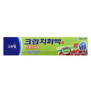 크린? 크린 이중 지퍼백 15매 30X35CM 크린지퍼백 이중지퍼백 일회용품