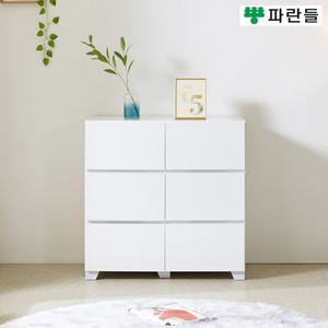 파란들가구 고광택 800 2칸 3단서랍장 와이드서랍장 수납장