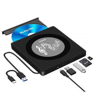외장 블루레이 CD DVD 드라이브 USB 버너 읽기/쓰기 BD 플레이어 TF/SD 슬롯 2개 광학 블루 레이 리더기 노