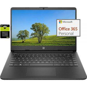 HP 학생 비즈니스용 14인치 초경량 노트북 인텔 쿼드 코어 N4120 8GB RAM 192GB 스토리지(64GB eMMC+128GB