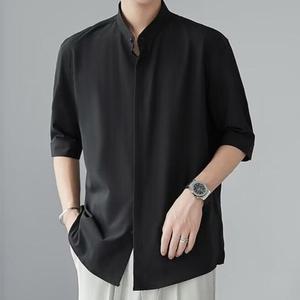 남성 여름 차이나카라 5부 반팔셔츠 찰랑 남방 정장 데일리 오피스