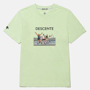 [데상트] [DESCENTE X 김정윤 작가] 그래픽 반팔 티셔츠 SQ223ETS64-LGRN