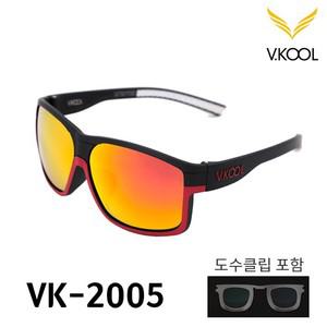 브이쿨 VK-2005 레드 투톤 선글라스 도수클립 포함