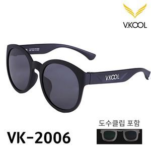 브이쿨 VK-2006 올 블랙 선글라스 도수클립 포함 편광