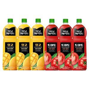 한번에먹자 과즙음료 2종 혼합세트 / 미닛메이드 망고 1.5L 3개 + 미닛메이드 토마토