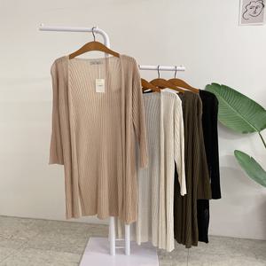 셀밋 린넨 골지 트임 오픈 롱 가디건(4color)