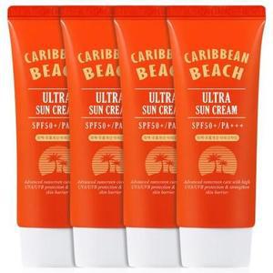 캐리비안비치 대용량 톤업 썬크림 60ml 4개 SPF50+ PA+++