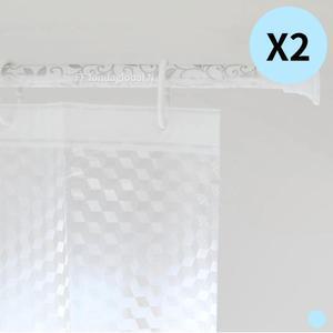 샤바스 프리미엄 나뭇잎 샤워 커튼 거라개 부스 봉 2P